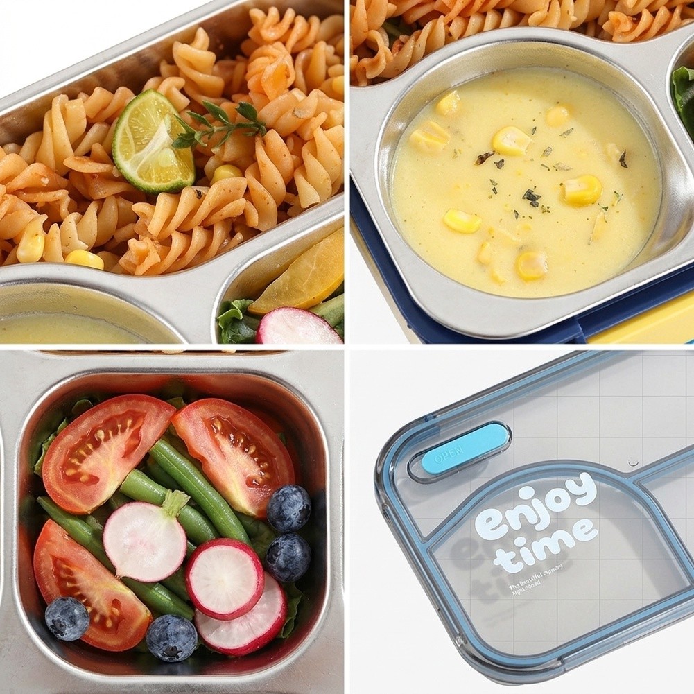 650ml 3 Compartment Leakproof  - đánh giá và giá Meal Prep Yellow