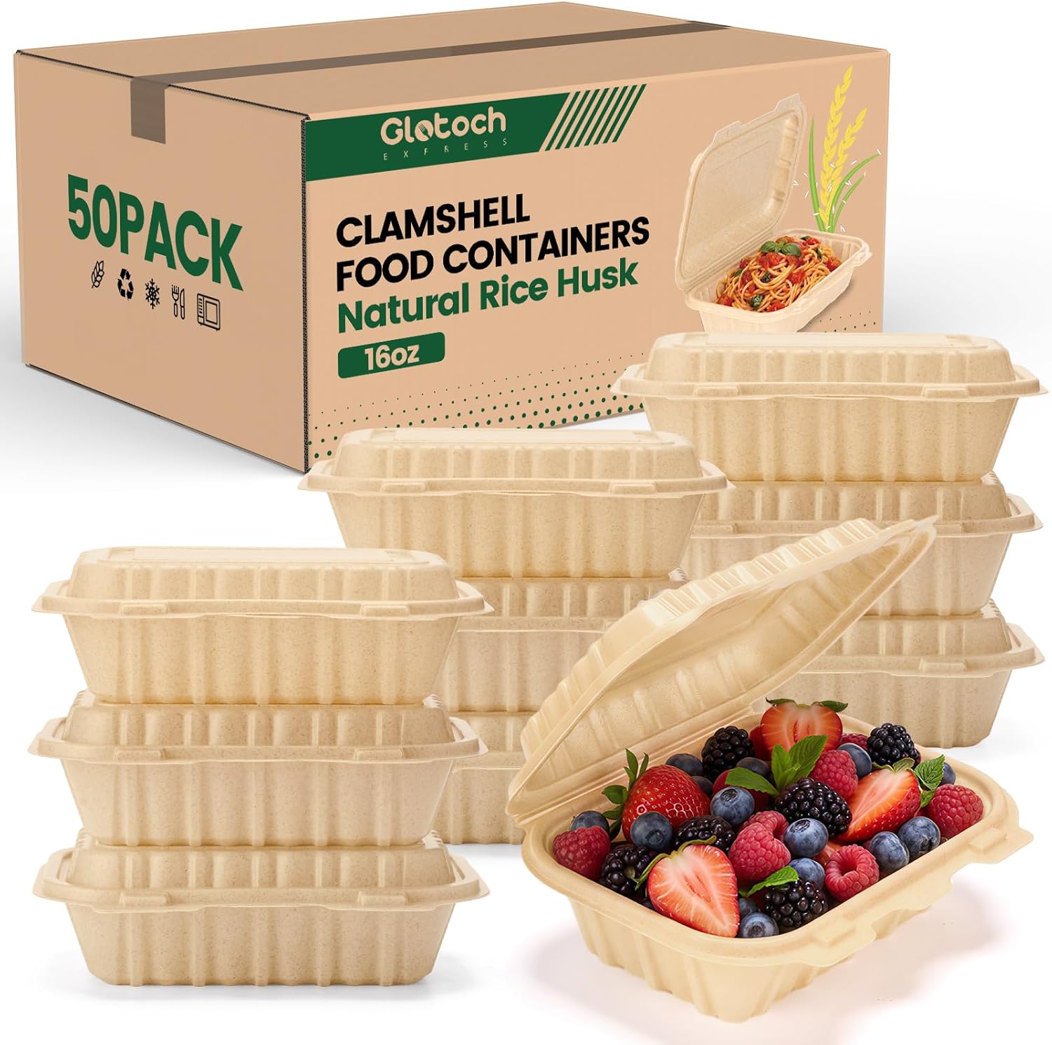 50 Pack 16oz Clamshell Take Ou - đánh giá và giá Meal Prep Pasta